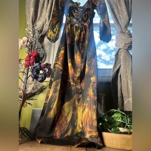Medium UO Silk Long Sleeve Dress